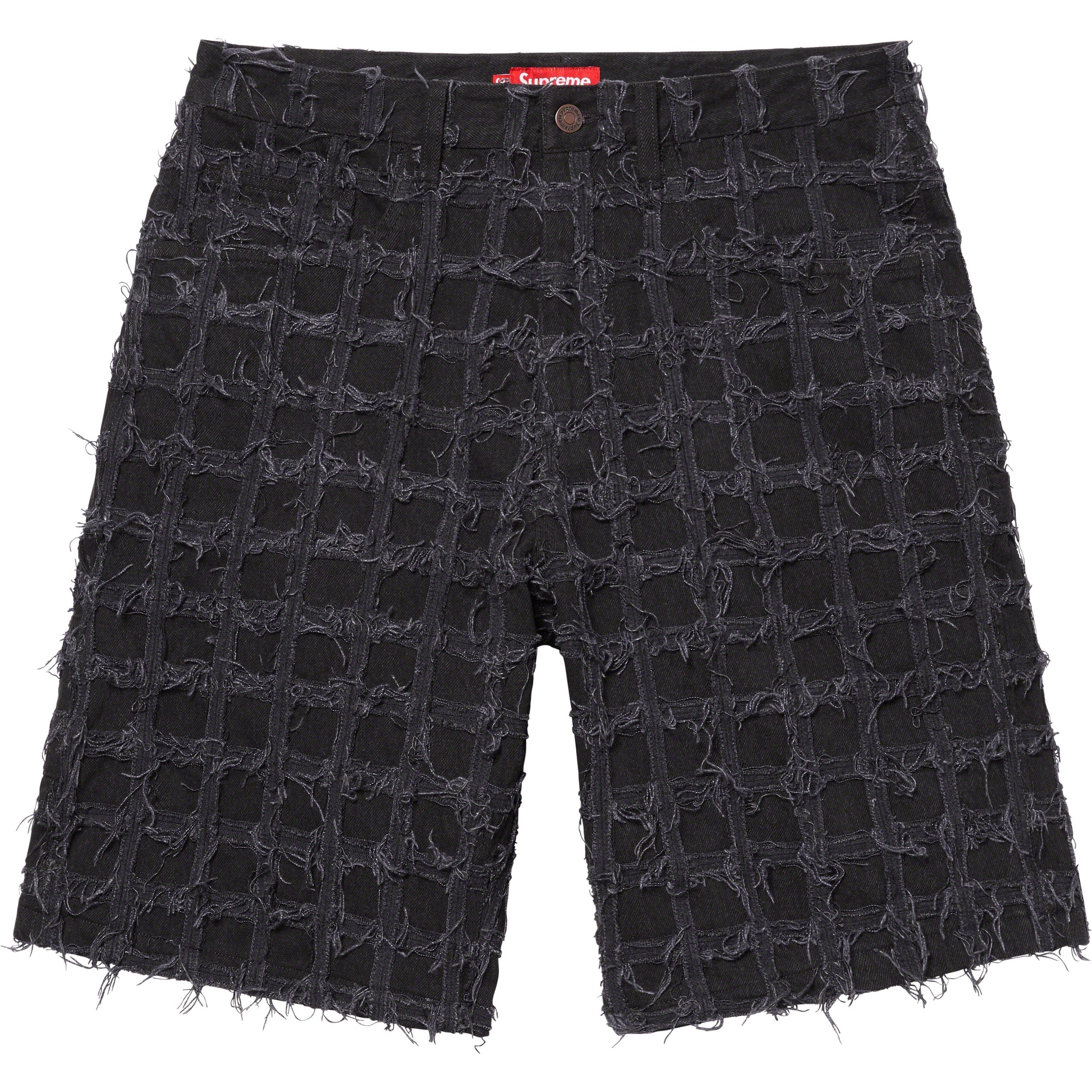 Frayed Patchwork Baggy Denim Short view 7